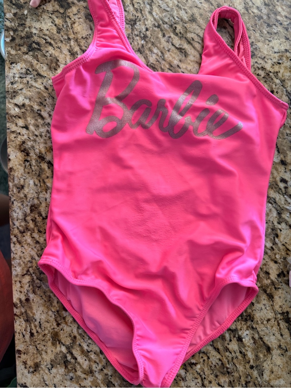 Barbie Hot Pink One-Piece Swimsuit with Metallic Logo
